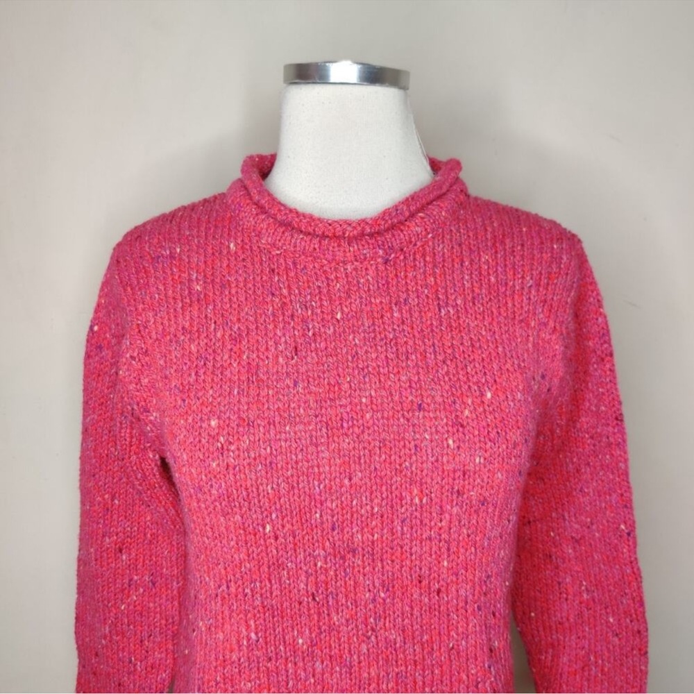 Relaxed Crewneck Sweater in Deep Berry Pink - Picture 3 of 11